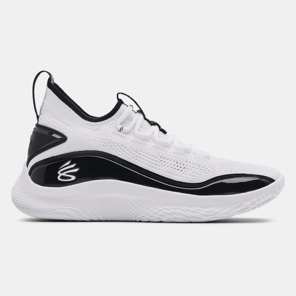 New - Size 10.5 - UA Curry 8 - White & Black Basketball Sneaker